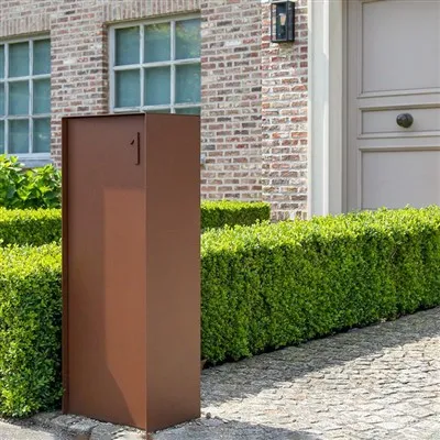 Buzón digital de montaje en pared de acero corten