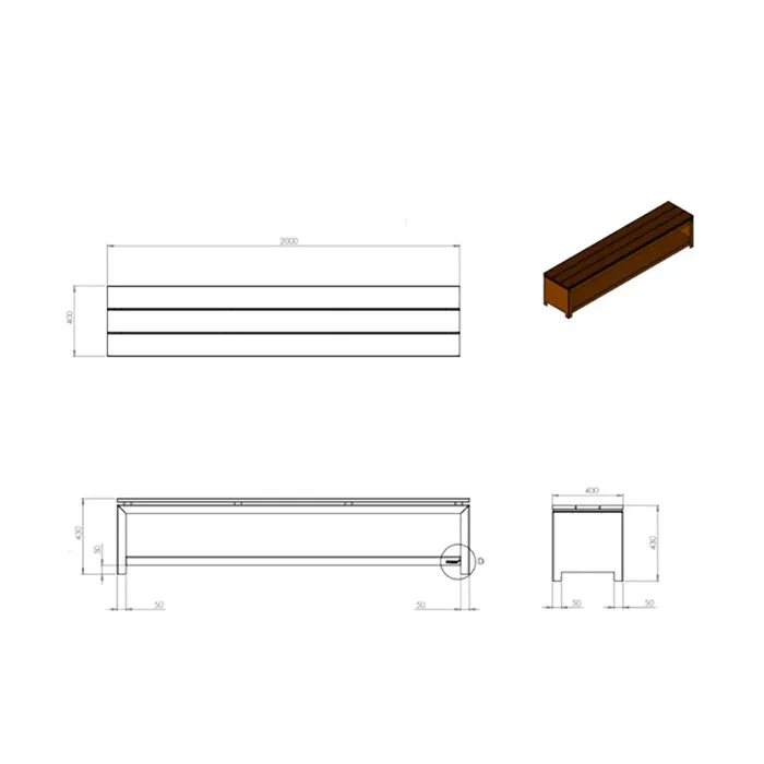 Corten Steel Wood Storage Bench (1)