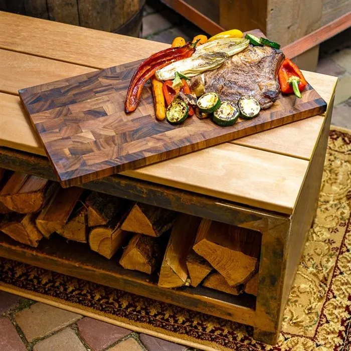 Corten Steel Wood Storage Bench Corten Steel Wood Storage Bench