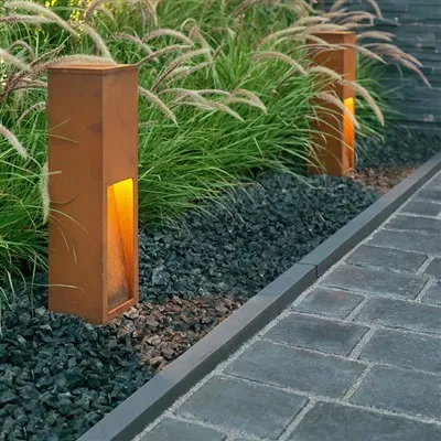 Iluminación de bolardo corten